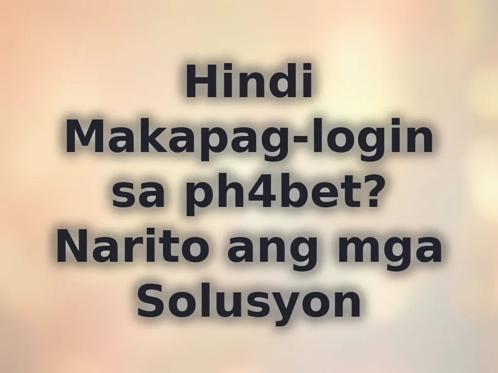 Solusyon sa login error